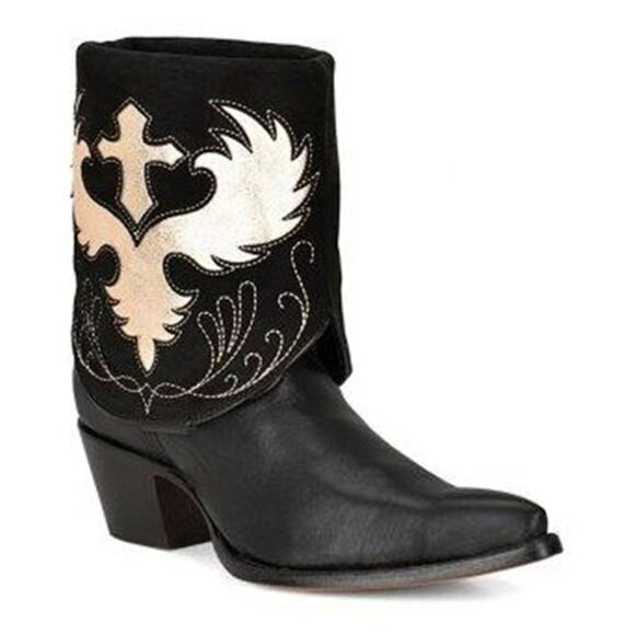 Corral Women's Wing & Cross Convertible Western Black Booties Size 10